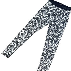 Nike Pro Leggings Womens S Black White "Glitch Print" Digital Pixelated Dri-FIT